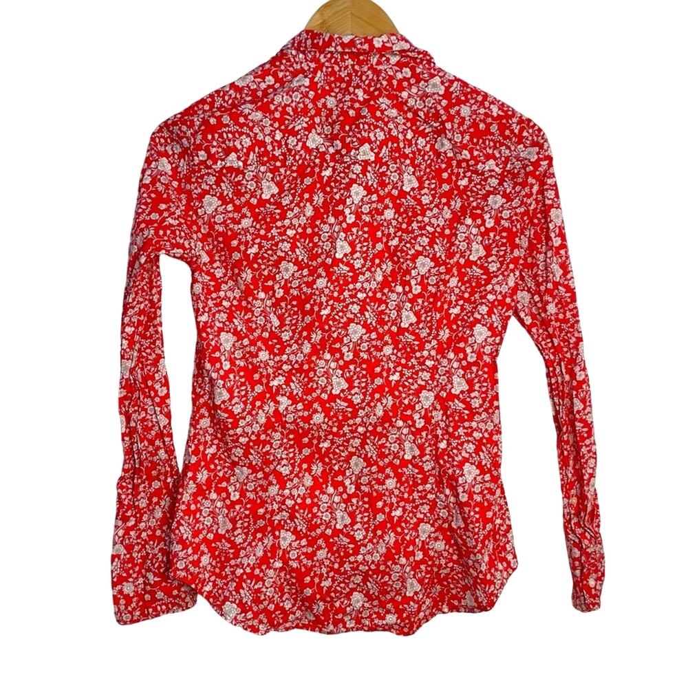 J Crew Red Button Down Shirt Liberty Fabrics 0 - Picture 2 of 8